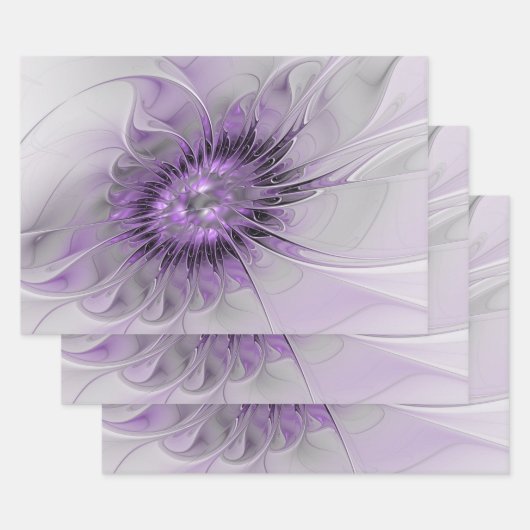 Lavender Blume Traumhaft Modernes Abstraktes Frakt Geschenkpapier Set (Set)