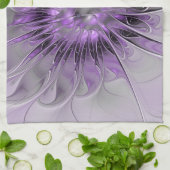 Lavender Blume Traumhaft Modernes Abstraktes Frakt Geschirrtuch (Gefaltet)