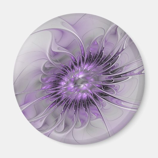 Lavender Blume Traumhaft Modernes Abstraktes Frakt Magnet (Vorne)