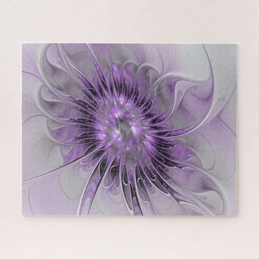 Lavender Blume Traumhaft Modernes Abstraktes Frakt Puzzle (Horizontal)