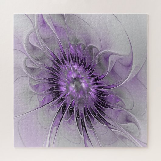 Lavender Blume Traumhaft Modernes Abstraktes Frakt Puzzle (Horizontal)