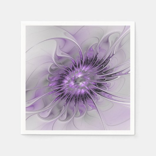 Lavender Blume Traumhaft Modernes Abstraktes Frakt Serviette (Vorderseite)