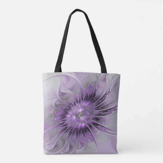 Lavender Blume Traumhaft Modernes Abstraktes Frakt Tasche (Rückseite)