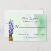 Lavender-Blume über die Grünen Blumenzehen RSVP Karte (Vorderseite)