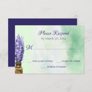 Lavender-Blume über die Grünen Blumenzehen RSVP Karte