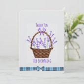 Lavender Blume Vielen Dank Feiertagskarte (Stehend Vorderseite)