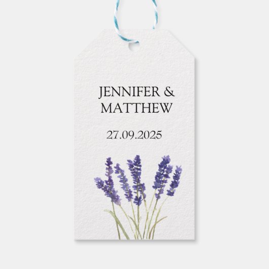 Lavender Blume Wasserfarben Geschenkanhänger (Rückseite)