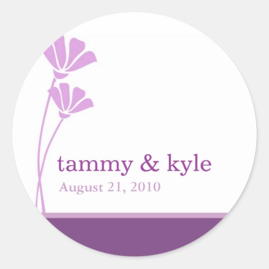 Lavender Blume Wedding Stickers (Vorderseite)