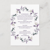 Lavender Blumen Frühling Hochzeit Gäste Informatio Begleitkarte (Vorderseite)