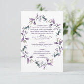 Lavender Blumen Frühling Hochzeit Gäste Informatio Begleitkarte (Stehend Vorderseite)