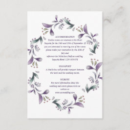 Lavender Blumen Frühling Hochzeit Gäste Informatio Begleitkarte