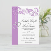 Lavender Blumendesign Einladung (Stehend Vorderseite)