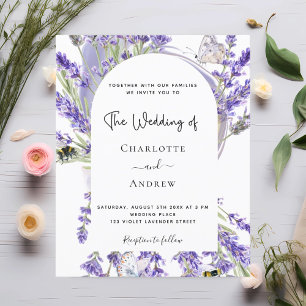 Lavender Blumengarten Einladung zur Hochzeit Flyer