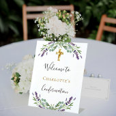 Lavender Blumengrün Bestätigung Sockelschild