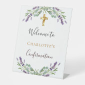 Lavender Blumengrün Bestätigung Sockelschild (Vorderseite)