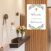 Lavender Blumengrün Erster Kommunion Empfang Poster