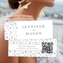 Lavender Blumenhochzeit QR Registrierungskarte