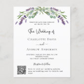 Lavender Blumenkohl QR UAWG Budget Einladung Hochz (Vorderseite)