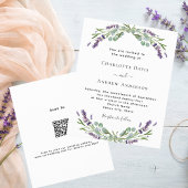Lavender Blumenkorb QR Details Einladung zur Hochz