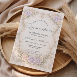 Lavender Blush Baroque Quinceañera Einladung