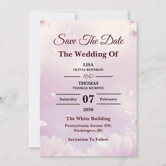 Lavender Blush Dreamy Wedding Save The Date (Vorderseite)