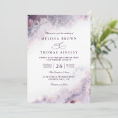 Lavender Blush Elegant Modern Chic QR Code Wedding Einladung (Stehend Vorderseite)