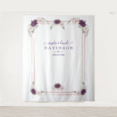 Lavender Blush Floral Wedding Gold Foto Stand Wandteppich (Vorderseite)