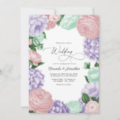 Lavender, Blush & Mint Floral Wedding Einladung (Vorderseite)