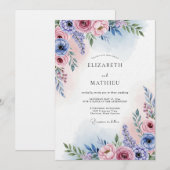 Lavender Blush Painterly Bloom Wedding Einladung (Vorne/Hinten)