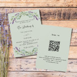 Lavender Blütengrün QR Luxus-Hochzeit Einladung<br><div class="desc">Ein wunderschöner grüner Hintergrund mit Lavendel-Blume und Eukalyptusgrün. Personalisieren und Ihre Namen und Details. Zurück: Fügen Sie Ihre Weburl zu Ihrer Hochzeitswebsite für UAWG und weitere Details hinzu.</div>