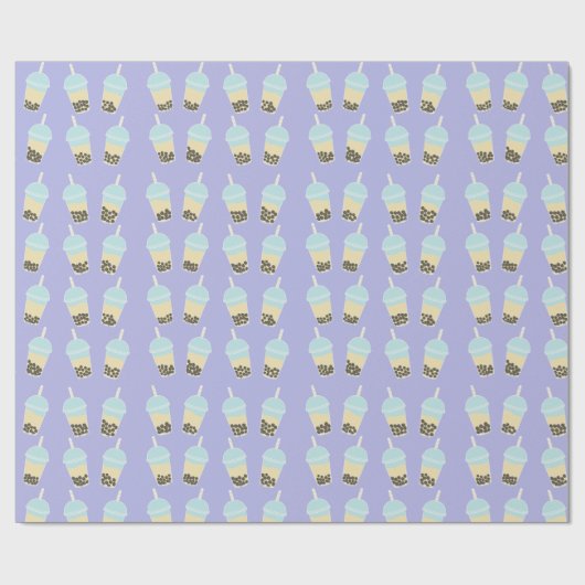 Lavender Boba Tea Geschenkpapier (Flach)