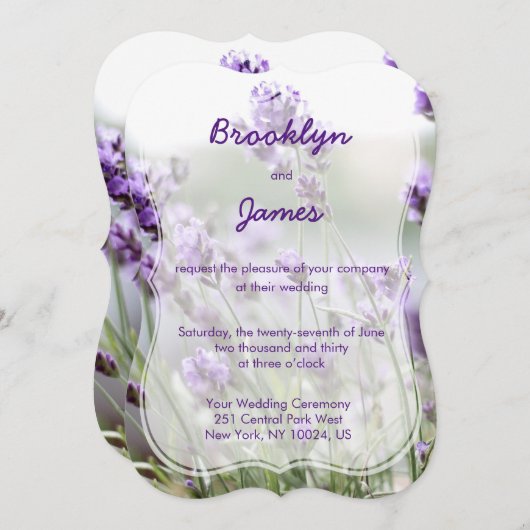 Lavender Bohemische Einladung zur Hochzeit (Vorne/Hinten)
