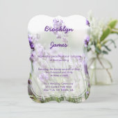 Lavender Bohemische Einladung zur Hochzeit (Stehend Vorderseite)