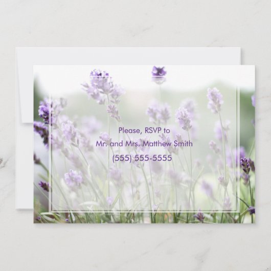 Lavender Bohemische Hochzeitsfeier Probe Einladung (Rückseite)