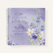 Lavender Boho A Little Wildblume Baby Guest Book Notizblock (Vorderseite)