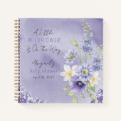 Lavender Boho A Little Wildblume Baby Guest Book Notizblock (Vorderseite)