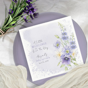 Lavender Boho A Little Wildflower Baby Sprinkle Serviette