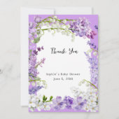 Lavender Boho Baby in Bloom Baby Dusche Dankeskarte (Vorderseite)