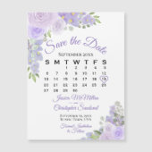 Lavender Boho Bluoral Save the Date Calendar Magne Magnetkarte (Vorderseite)