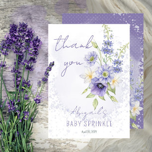 Lavender Boho Eine kleine Wildblume Baby Sprinkle Dankeskarte