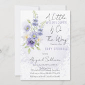 Lavender Boho Eine kleine Wildblume Baby Sprinkle Einladung (Vorderseite)