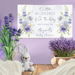 Lavender Boho Eine kleine Wildblume Babydusche Banner