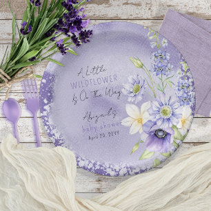 Lavender Boho Eine kleine Wildblume Babydusche Pappteller