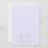 Lavender Boho Floral Butterfly kisses Baby Dusche Einladung (Rückseite)