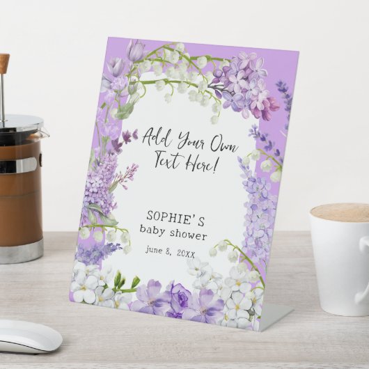 Lavender Boho Florals Personalisiert Sockelschild (In SItu)