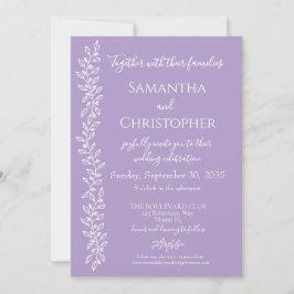 Lavender Boho Romantic Botanical Minimal Wedding Einladung