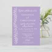 Lavender Boho Romantic Botanical Minimal Wedding Einladung (Stehend Vorderseite)