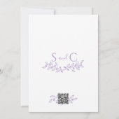 Lavender Boho Romantic Botanical Minimal Wedding Einladung (Rückseite)