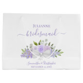 Lavender Boho Roses & Blossoms Wedding Bridesmaid Große Geschenktüte (Rückseite)
