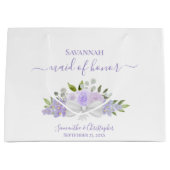 Lavender Boho Roses Bouquet Wedding Maid of Honor Große Geschenktüte (Vorderseite)
